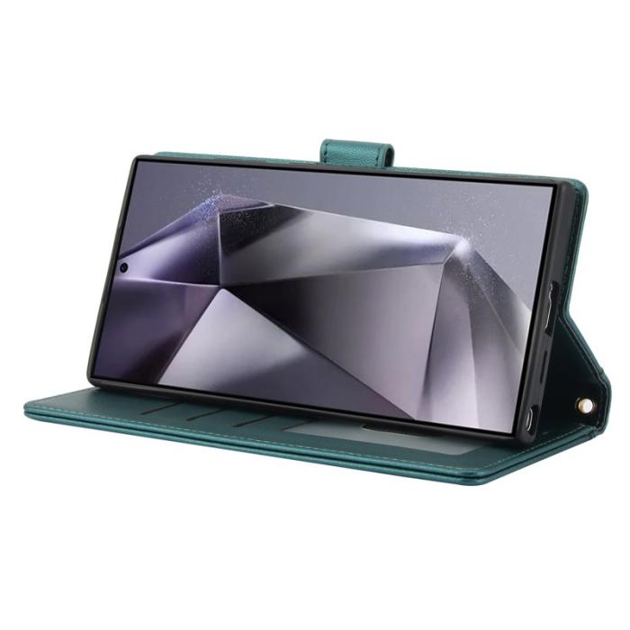 OEM - Plånboksfodral för Samsung Galaxy S26 Ultra Konstläder Ställ - Grön