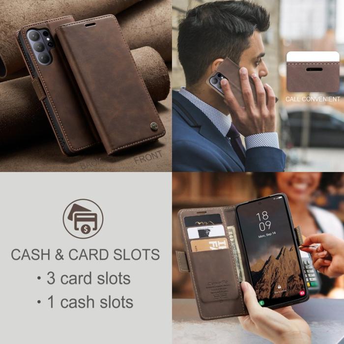 Caseme - CaseMe Plånboksfodral för Samsung Galaxy S26 Ultra Konstläder Ställ - Kaffe