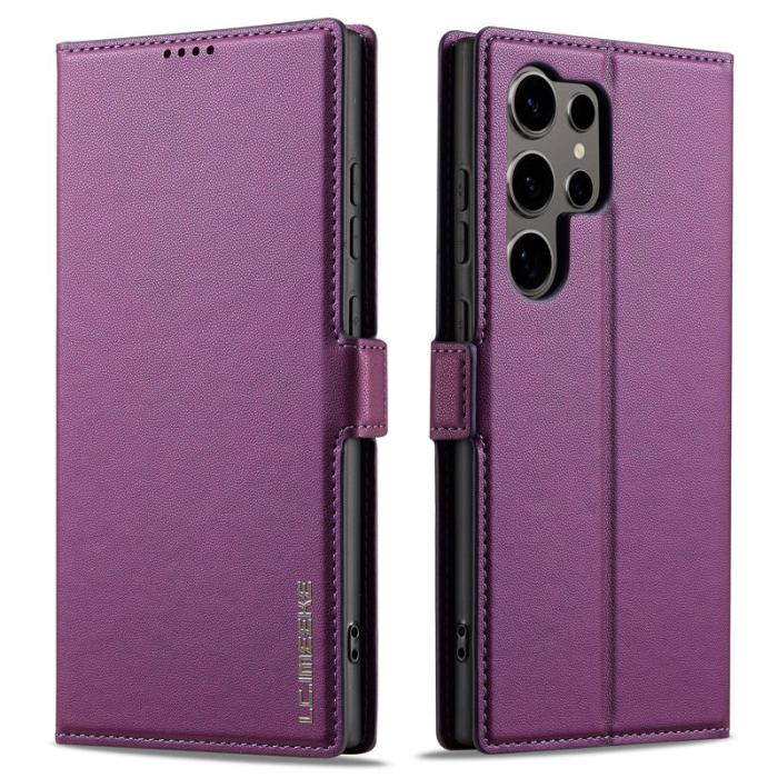 LC.imeeke - LC.IMEEKE Plånboksfodral för Samsung Galaxy S26 Ultra Konstläder Ställ - Lila
