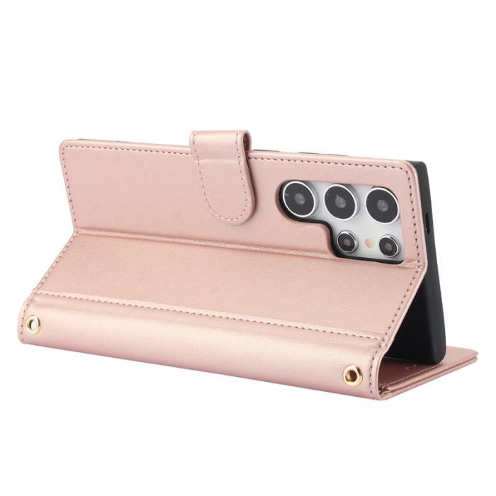 OEM - Plånboksfodral för Samsung Galaxy S26 Ultra Konstläder Ställ - Rosa