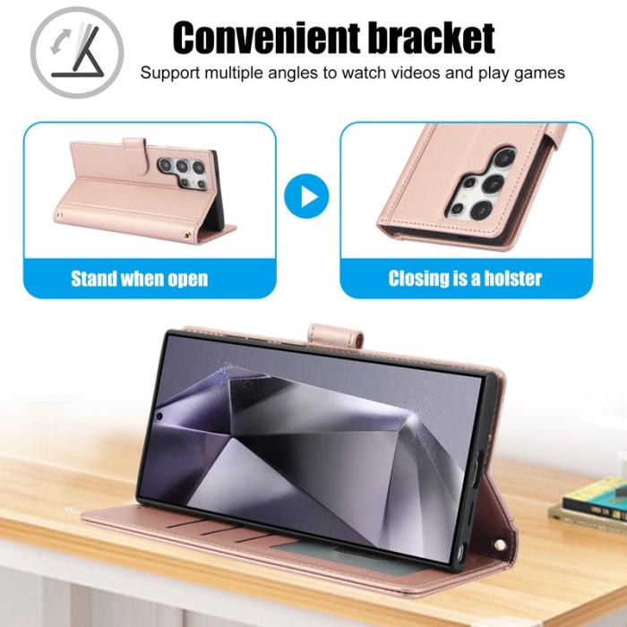 OEM - Plånboksfodral för Samsung Galaxy S26 Ultra Konstläder Ställ - Rosa