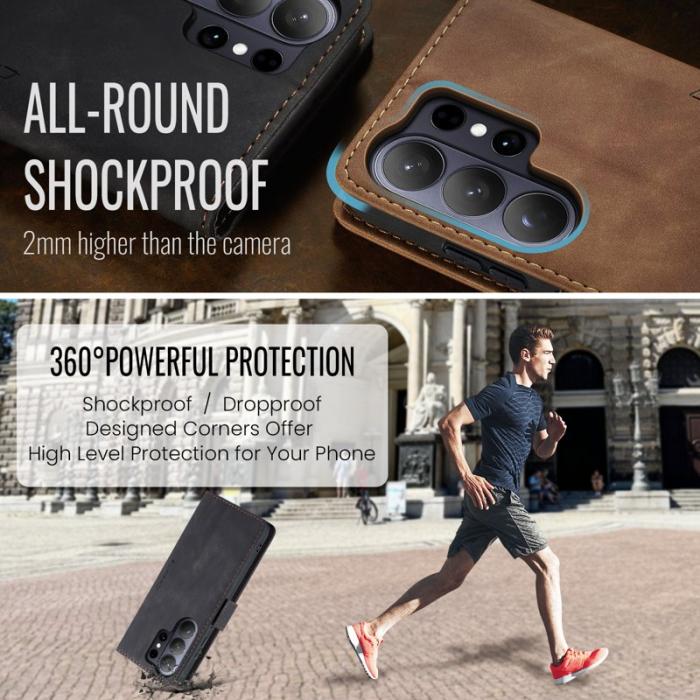 LC.imeeke - LC.IMEEKE Plånboksfodral för Samsung Galaxy S26 Ultra Konstläder Ställ - Svart