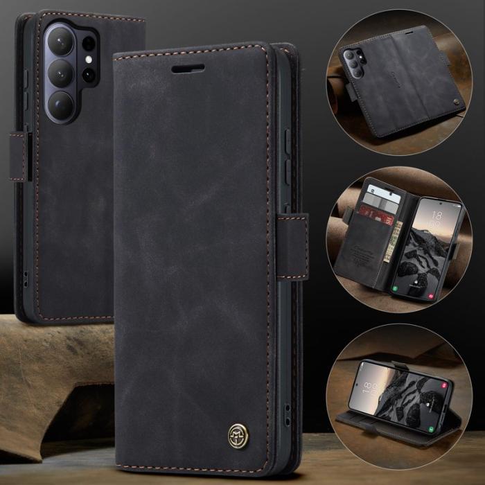 LC.imeeke - LC.IMEEKE Plånboksfodral för Samsung Galaxy S26 Ultra Konstläder Ställ - Svart