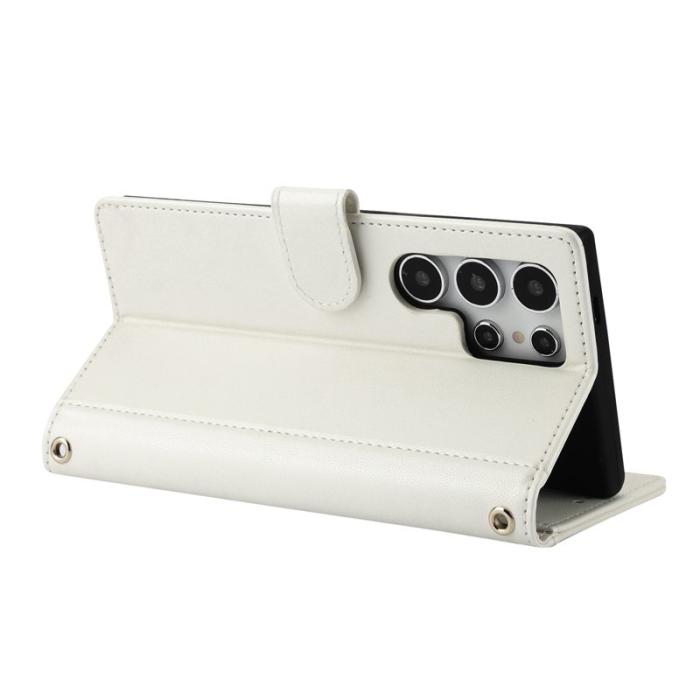 OEM - Plånboksfodral för Samsung Galaxy S26 Ultra Konstläder Ställ - Vit