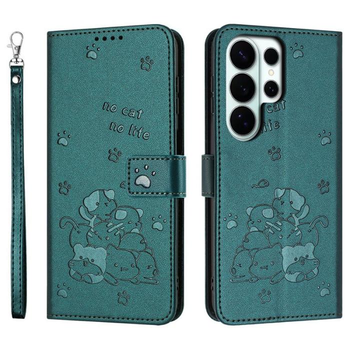 OEM - Plånboksfodral för Samsung Galaxy S26 Ultra Konstläder - Svartgrön