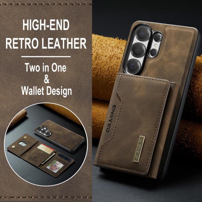 DG.MING - DG.Ming Mobilfodral för Samsung Galaxy S26 Ultra Konstläder Tri-Fold - Kaffe