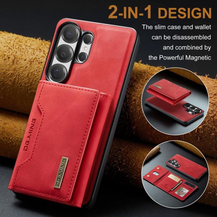 DG.MING - DG.Ming Mobilfodral för Samsung Galaxy S26 Ultra Konstläder Tri-Fold - Röd