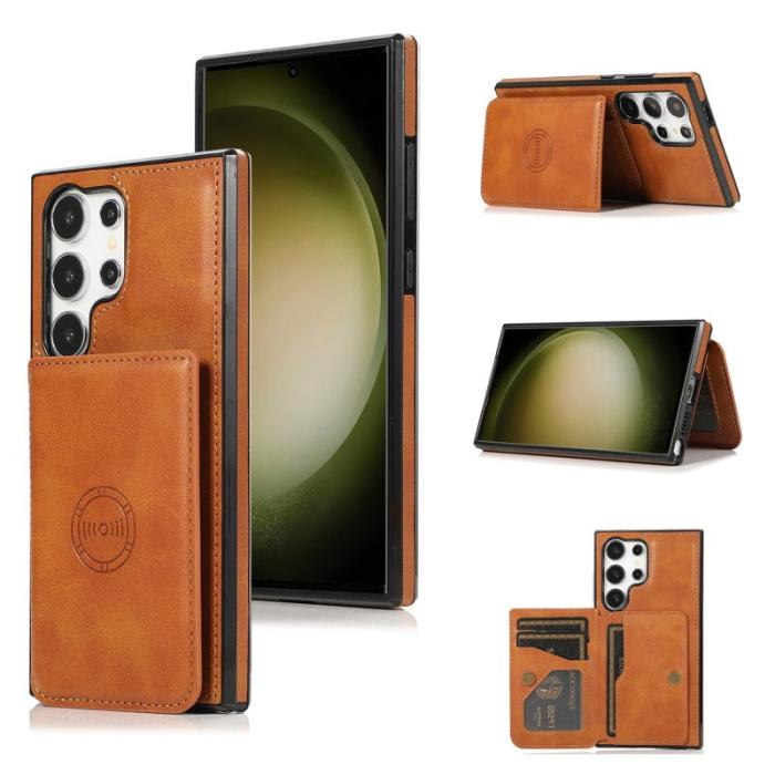 OEM - Mobilfodral för Samsung Galaxy S26 Ultra Kortfack Kickstand - Brun