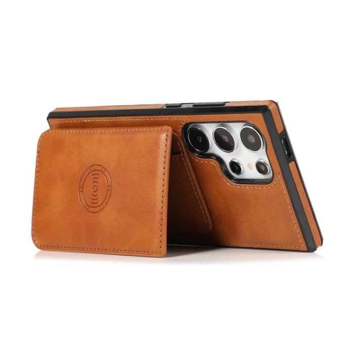 OEM - Mobilfodral för Samsung Galaxy S26 Ultra Kortfack Kickstand - Brun