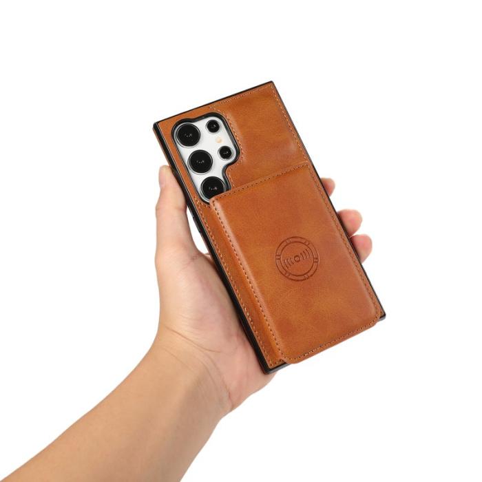 OEM - Mobilfodral för Samsung Galaxy S26 Ultra Kortfack Kickstand - Brun