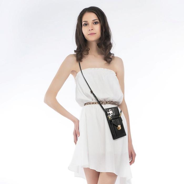 OEM - Mobilfodral för Samsung Galaxy S26 Ultra Kortfack Kickstand Konstläder TPU Svart