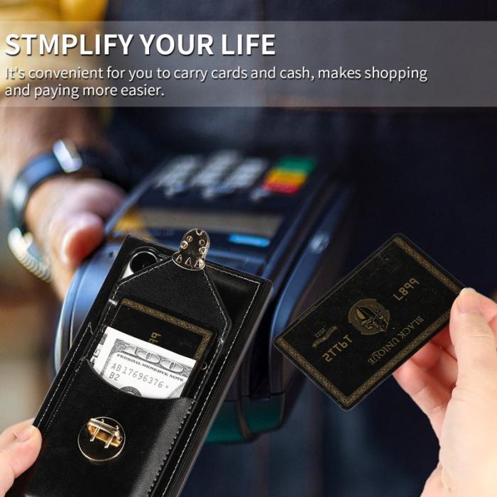 OEM - Mobilfodral för Samsung Galaxy S26 Ultra Kortfack Kickstand Konstläder TPU Svart