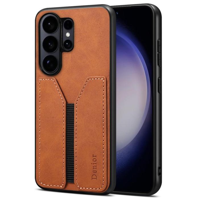 DENIOR - DENIOR Mobilfodral för Samsung Galaxy S26 Ultra Kortfack Konstläder + TPU - Brun