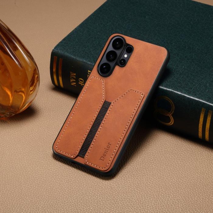 DENIOR - DENIOR Mobilfodral för Samsung Galaxy S26 Ultra Kortfack Konstläder + TPU - Brun