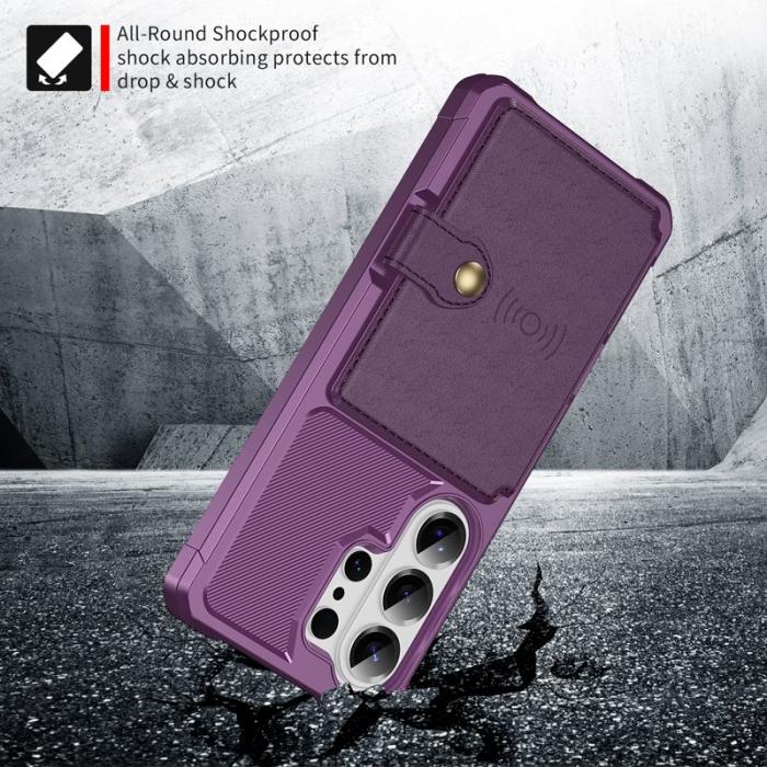 OEM - Mobilfodral för Samsung Galaxy S26 Ultra Kortfack Konstläder + TPU - Lila