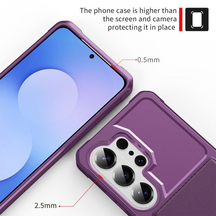 OEM - Mobilfodral för Samsung Galaxy S26 Ultra Kortfack Konstläder + TPU - Lila