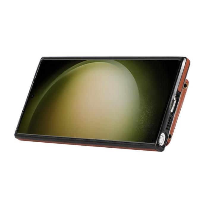 OEM - Mobilfodral för Samsung Galaxy S26 Ultra Kortfack Ring Konstläder Brun