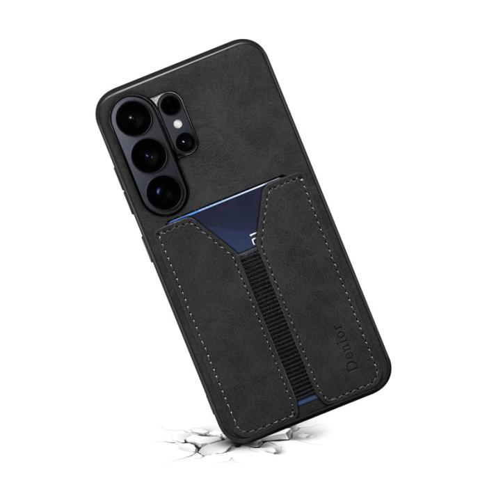 DENIOR - DENIOR Mobilfodral för Samsung Galaxy S26 Ultra Kortficka Konstläder + TPU Svart