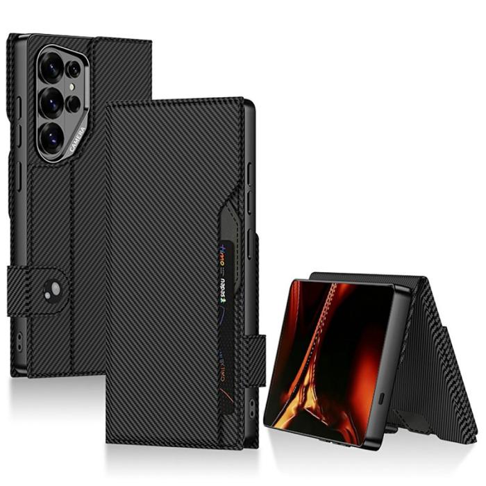 GKK - GKK Mobilfodral för Samsung Galaxy S26 Ultra Magnetiskt Konstläder - Svart