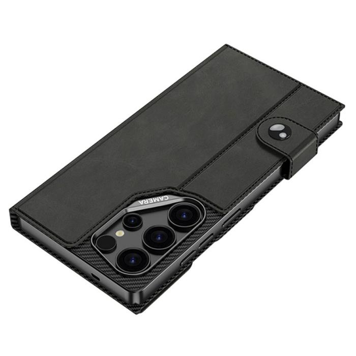 GKK - GKK Mobilfodral för Samsung Galaxy S26 Ultra Magnetiskt Konstläder - Svart