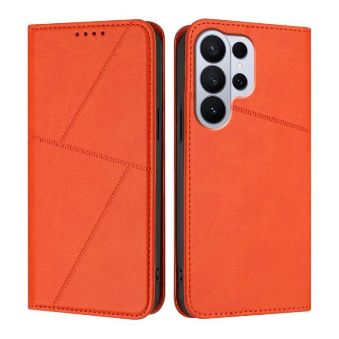 OEM - Plånboksfodral för Samsung Galaxy S26 Ultra Magnetiskt Konstläder - Orange