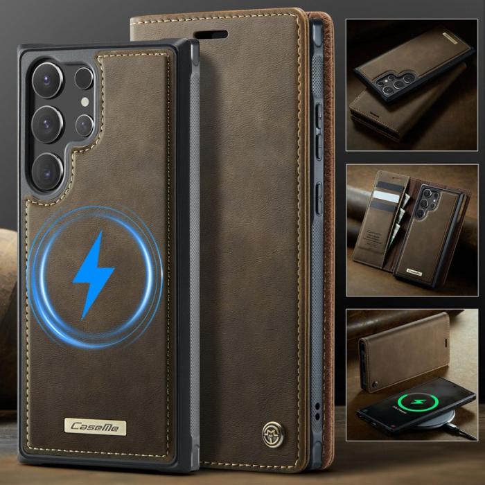 Caseme - CaseMe Plånboksfodral för Samsung Galaxy S26 Ultra Konstläder RFID - Kaffe