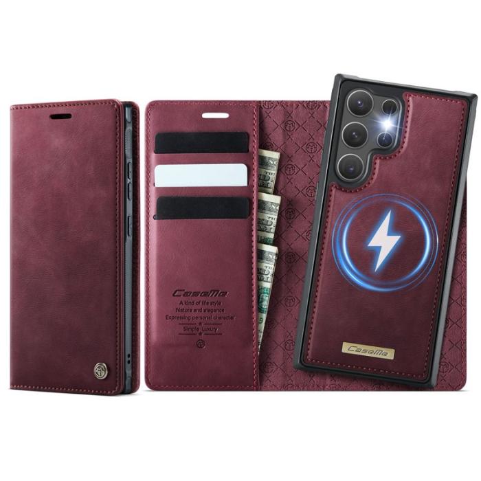 Caseme - CaseMe Plånboksfodral för Samsung Galaxy S26 Ultra Magnetiskt Konstläder Röd