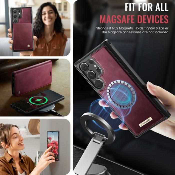 Caseme - CaseMe Plånboksfodral för Samsung Galaxy S26 Ultra Magnetiskt Konstläder Röd
