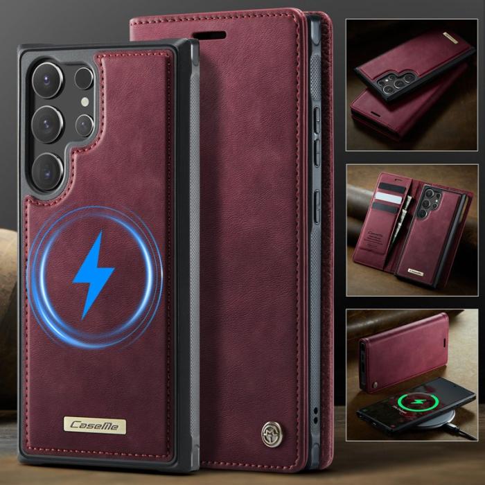 Caseme - CaseMe Plånboksfodral för Samsung Galaxy S26 Ultra Magnetiskt Konstläder Röd