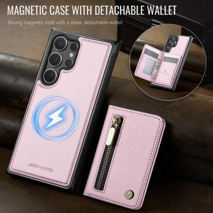 JEEHOOD - JEEHOOD Plånboksfodral för Samsung Galaxy S26 Ultra Magnetiskt Kickstand - Rosa