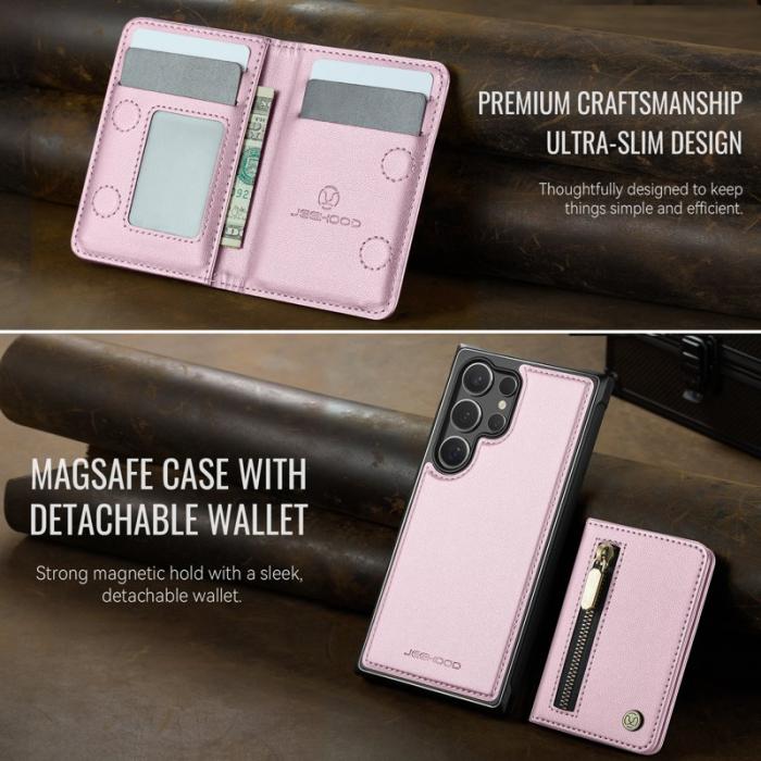 JEEHOOD - JEEHOOD Plånboksfodral för Samsung Galaxy S26 Ultra Magnetiskt Kickstand - Rosa