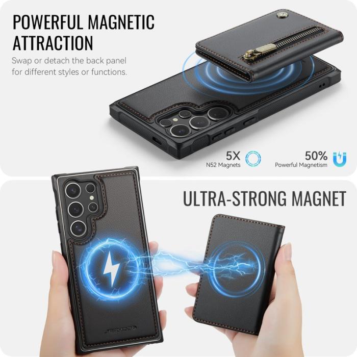 JEEHOOD - JEEHOOD Plånboksfodral för Samsung Galaxy S26 Ultra Magnetiskt Kickstand - Svart