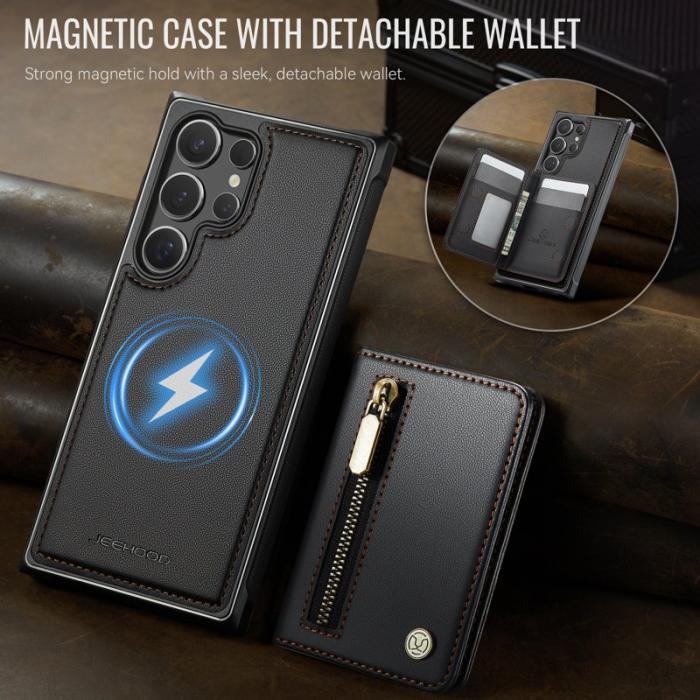 JEEHOOD - JEEHOOD Plånboksfodral för Samsung Galaxy S26 Ultra Magnetiskt Kickstand - Svart