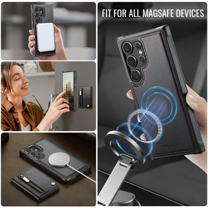 JEEHOOD - JEEHOOD Plånboksfodral för Samsung Galaxy S26 Ultra Magnetiskt Kickstand - Svart