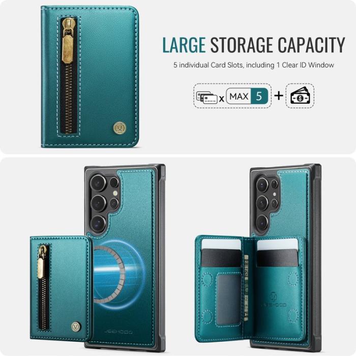 JEEHOOD - JEEHOOD Plånboksfodral för Samsung Galaxy S26 Ultra Magnetiskt Konstläder - Blå