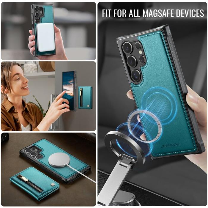 JEEHOOD - JEEHOOD Plånboksfodral för Samsung Galaxy S26 Ultra Magnetiskt Konstläder - Blå