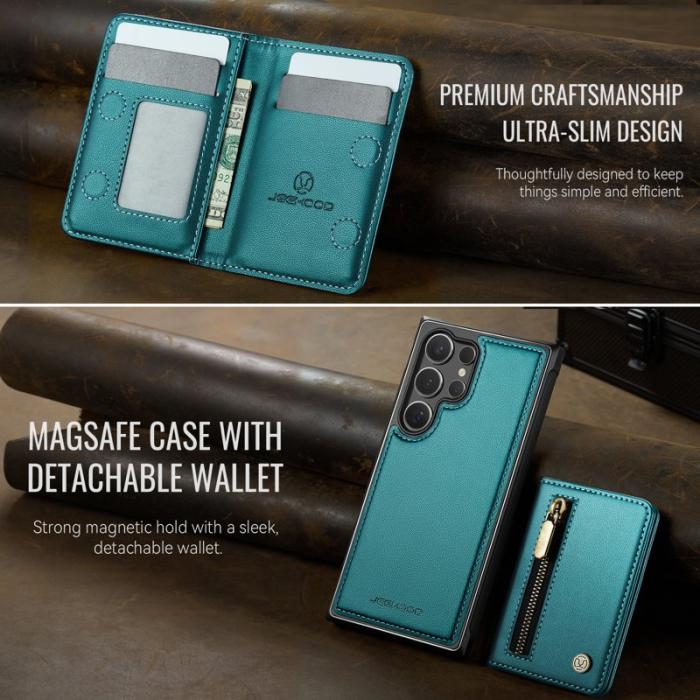 JEEHOOD - JEEHOOD Plånboksfodral för Samsung Galaxy S26 Ultra Magnetiskt Konstläder - Blå