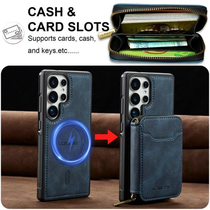 LC.imeeke - LC.IMEEKE Plånboksfodral för Samsung Galaxy S26 Ultra Magnetiskt PC + TPU - Blå