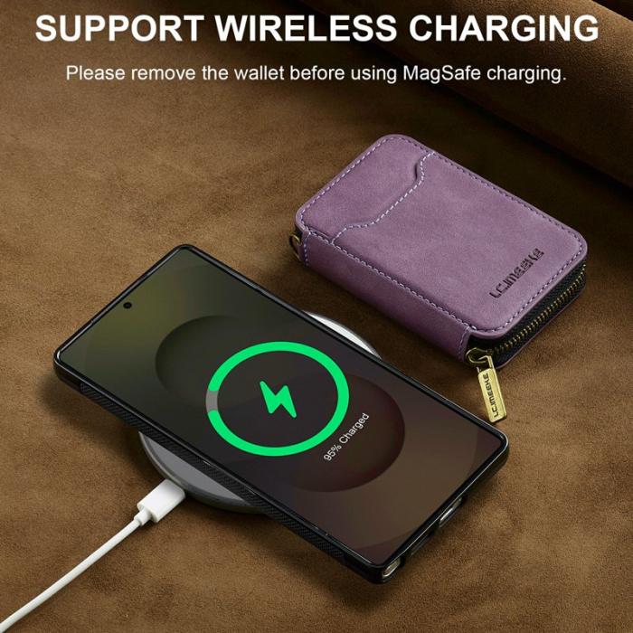 LC.imeeke - LC.IMEEKE Plånboksfodral för Samsung Galaxy S26 Ultra Magnetiskt PC + TPU - Lila