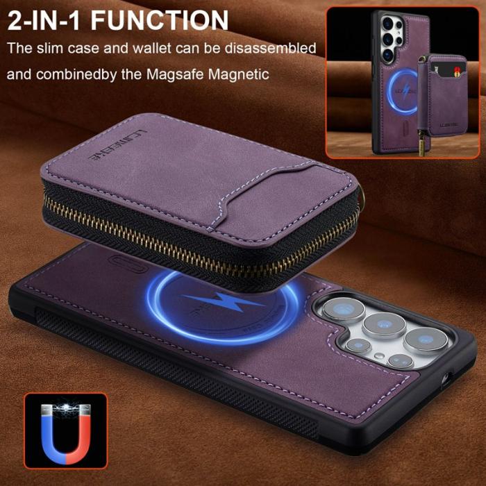 LC.imeeke - LC.IMEEKE Plånboksfodral för Samsung Galaxy S26 Ultra Magnetiskt PC + TPU - Lila