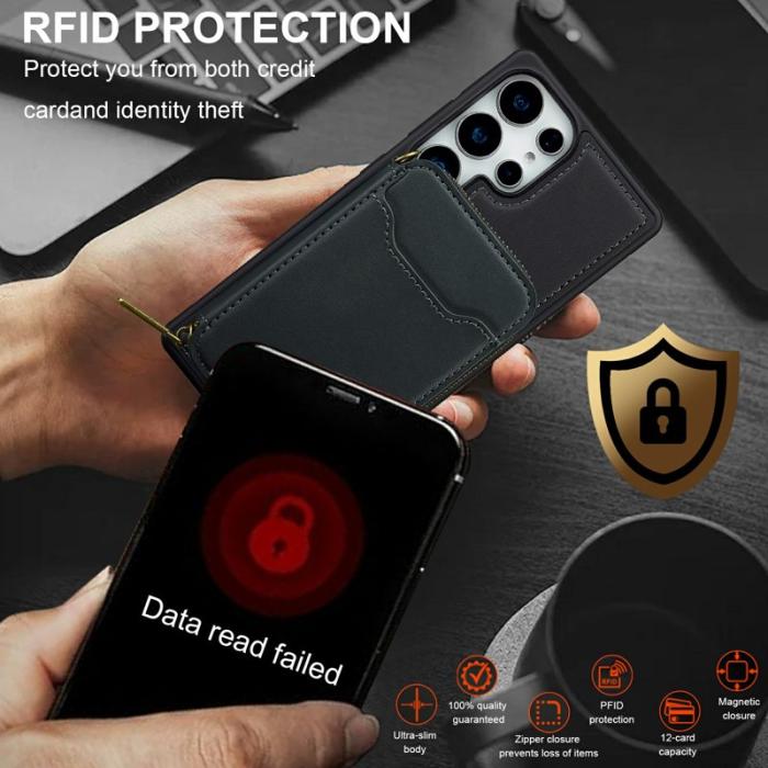 LC.imeeke - LC.IMEEKE Plånboksfodral för Samsung Galaxy S26 Ultra Magnetiskt Plast - Svart