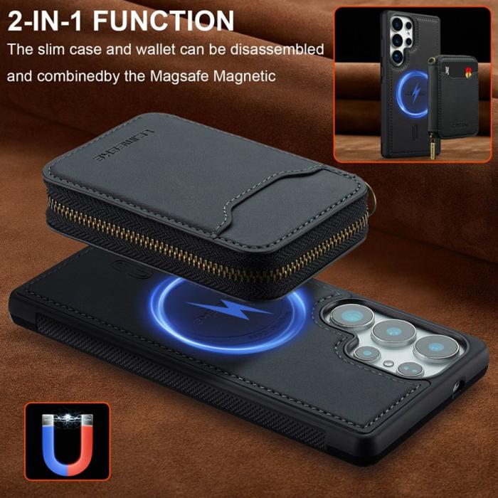 LC.imeeke - LC.IMEEKE Plånboksfodral för Samsung Galaxy S26 Ultra Magnetiskt Plast - Svart