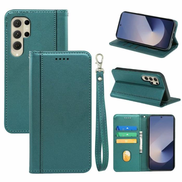 OEM - Plånboksfodral för Samsung Galaxy S26 Ultra Magnetiskt Konstläder - Grön