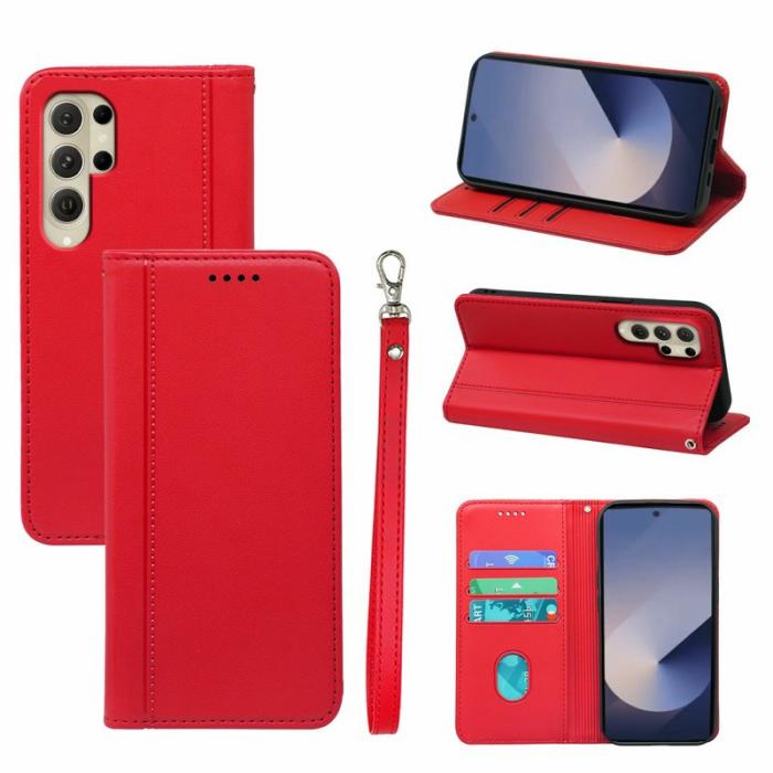 OEM - Plånboksfodral för Samsung Galaxy S26 Ultra Magnetiskt Konstläder - Röd