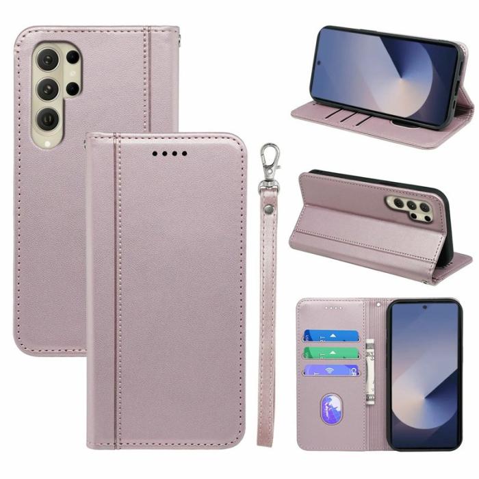 OEM - Plånboksfodral för Samsung Galaxy S26 Ultra Magnetiskt Konstläder - Roséguld