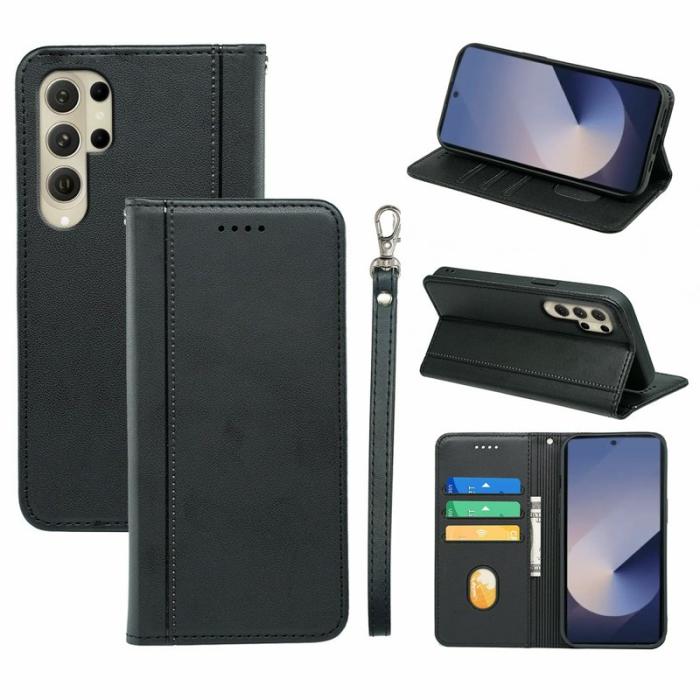 OEM - Plånboksfodral för Samsung Galaxy S26 Ultra Magnetiskt Konstläder - Svart