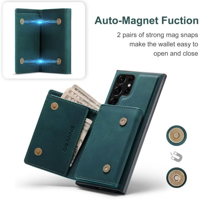 DG.MING - DG.Ming Plånboksfodral för Samsung Galaxy S26 Ultra Magnetiskt PU + TPU - Grön