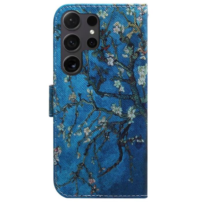 OEM - Plånboksfodral för Samsung Galaxy S26 Ultra Mönstertryck Konstläder - Blommor