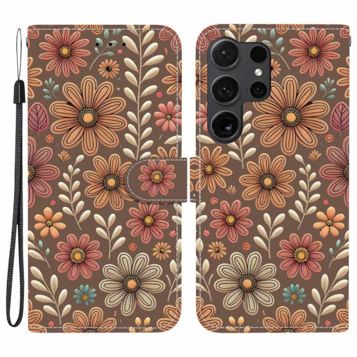 OEM - Plånboksfodral för Samsung Galaxy S26 Ultra Mönstertryck Konstläder - Blomma