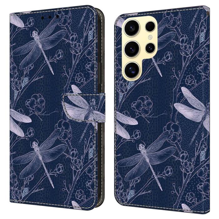 OEM - Plånboksfodral för Samsung Galaxy S26 Ultra Mönstertryck Konstläder Dragonfly